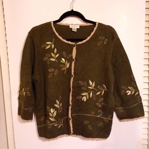 Christopher & Banks 3/4 sleeve button up sweater